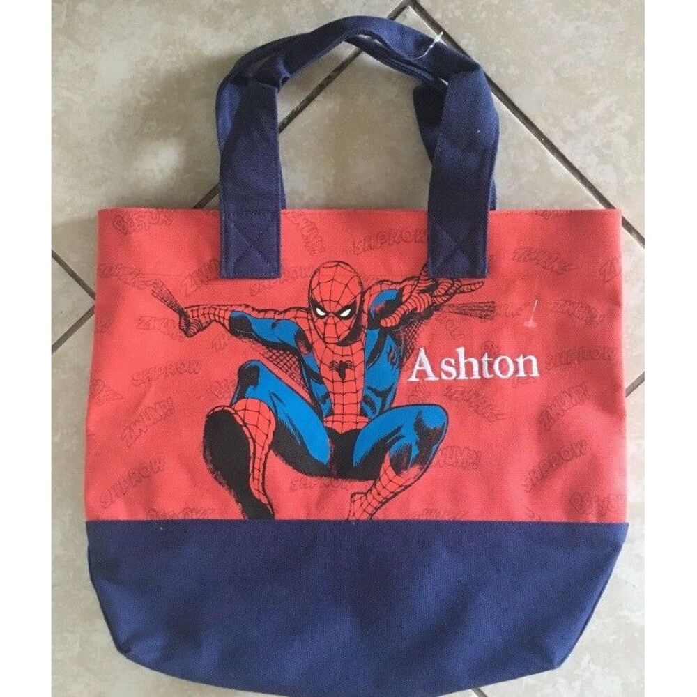 ASHTON mono Pottery Barn Kids Preppy Icon Tote SPIDER-MAN bag backpack KID duffl